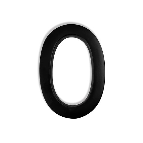 NACH Magnetic House Numbers, 4 inch Aluminum Black House Numbers for Outside - Number 0, Modern House Numbers with Mounting Hardware
