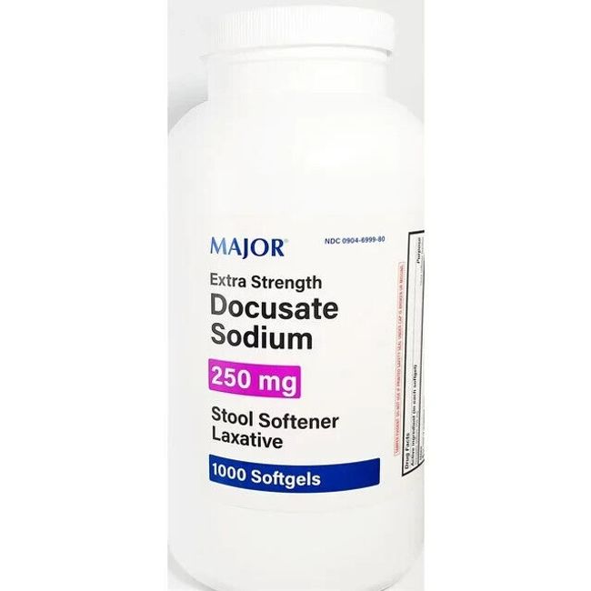 Major Extra Strength Docusate Sodium 250 mg - 1000 Softgels (Colace)