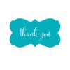 Andaz Press Fancy Frame Rectangular Label Stickers, Thank You, Aqua Turquoise, 36-Pack Wedding Decorations, Wedding Favors, Stickers for Packaging, Party Favor