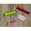 SuperFineDeesigns Custom Keychain Groovy Font, Personalized Key Chain, Customized Name Text Tag, Bulk Discounts