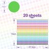 Coloured Dot Stickers, 10000 PCS, 7mm Round, 20 Assorted Colours, Self Adhesive Labels