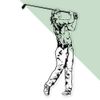 Medium 210mm 'Golf Lady' Clear Static Window Cling Sticker/Decal (Black) (WC00103264)