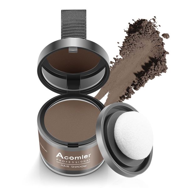 Acomler Instantly Root Cover Up Hairline Shadow Powder,Root Touch Up Hair Powder,Medium Brown for Thinning Hair, Grey Hair Coverage Hair Powder for Women,Beard Line,Bald Spots (Medium Brown)