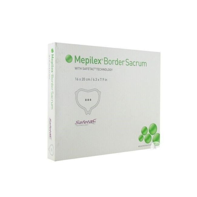 Mepilex 282055 Border Sacrum Silicone Foam Dressing 6.3 X 7.9 in, Pack of 5