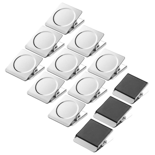 Andexi Magnetic Clips, Refrigerator Magnets, Set of 12, Stainless Steel Magnetic Clips, Whiteboards, Office Supplies, School Supplies, Hook Clips, Maps, Bulletin Boards, Hollows,