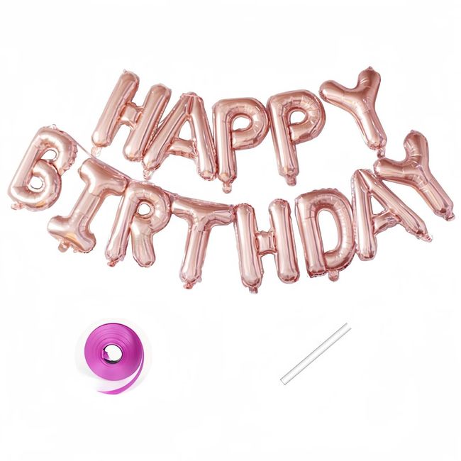 Vthoviwa Birthday Happy Birthday Balloons Rose Gold Carnival Decoration Anniversary Party Decoration Happy Birthday Decoration Balloons, Rose Gold Birthday Party Decoration Balloons, Unisex