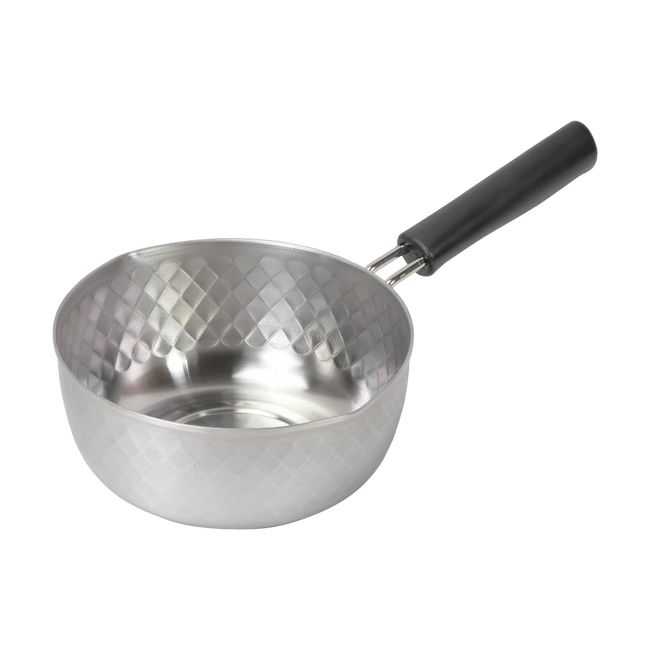 Pearl Metal HC-100 Yukihira Pot, Snow Flat Pot, 7.1 inches (18 cm), Induction Compatible, Stainless Steel, Diamond Cut, Made in Japan, Niigata, Tsubamesanjo, Masan