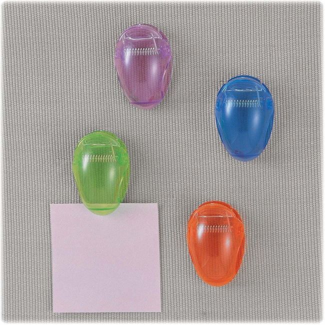 Officemate Standard Cubicle Clips, Assorted Translucent Colors, Pack of 4 (30172)