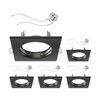 ledscom.de 5 Pieces Ceiling recessed Frame RIR recessed Frame Black matt Angular (LED/Halogen/MR16/50mm) incl. GU5.3 Socket
