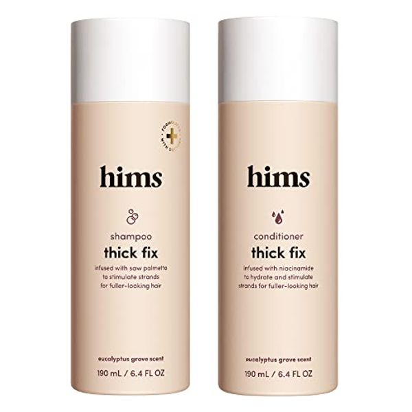 hims Thick Fix Shampoo and Conditioner Set for Men- Thickening, Moisturizing, Reduces Shedding- Color Safe Hair Loss Shampoo and Conditioner- 2 pack, 6.4oz