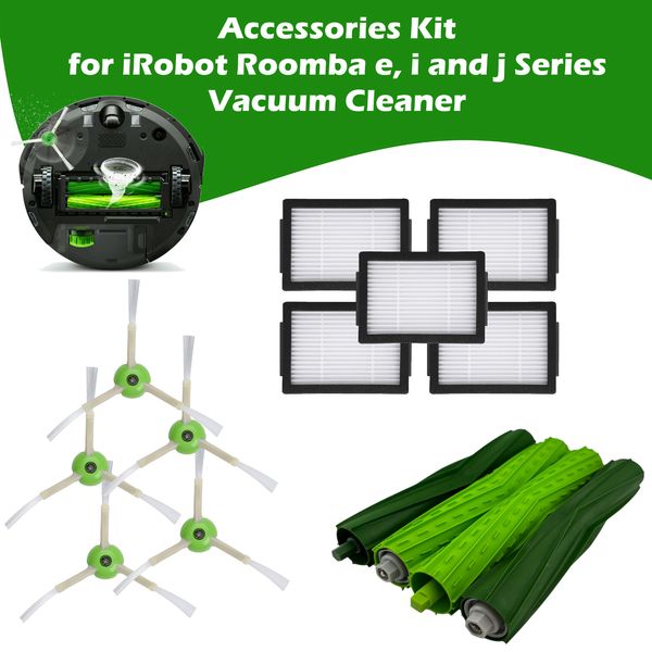 Replacement Parts for iRobot Roomba e5 e6 j5 j9 i6 i7+ Roller Side Brush Filter