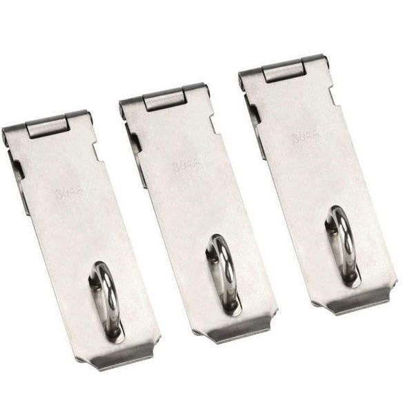 3 Sets HASP and Staple Stainess Steel Door Latch Padlock Catch Garden Shed Coop 5"