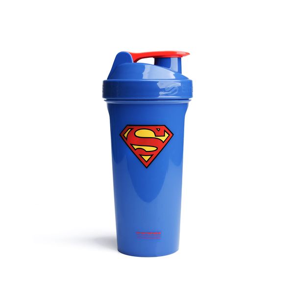 SmartShake Lite Justice League Superman Protein Shaker Bottle 800ml – BPA Free Leakproof Gym Protein Shakes Bottle for Protein Powder DC Comics Blue Water Bottle Superman Gifts