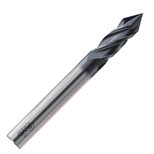 3/16" Diameter 4 Flute Single End 60Deg Point Angle YGBasiX Carbide Drill-Mill