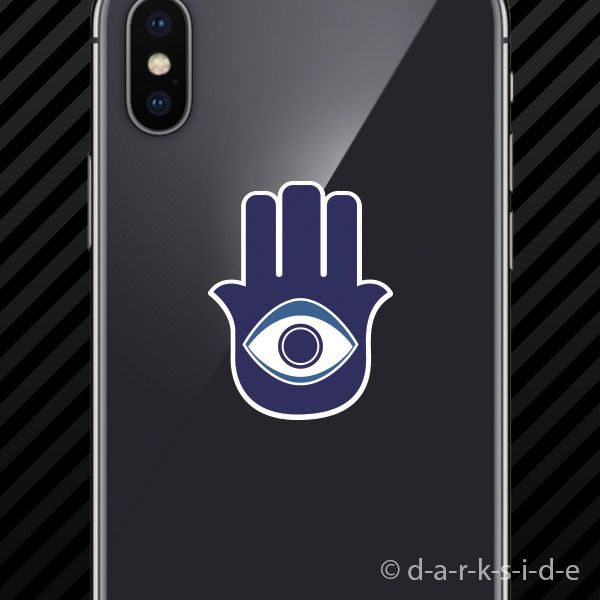 (2x) Hamsa Hand Amulet Cell Phone Sticker Mobile evil eye