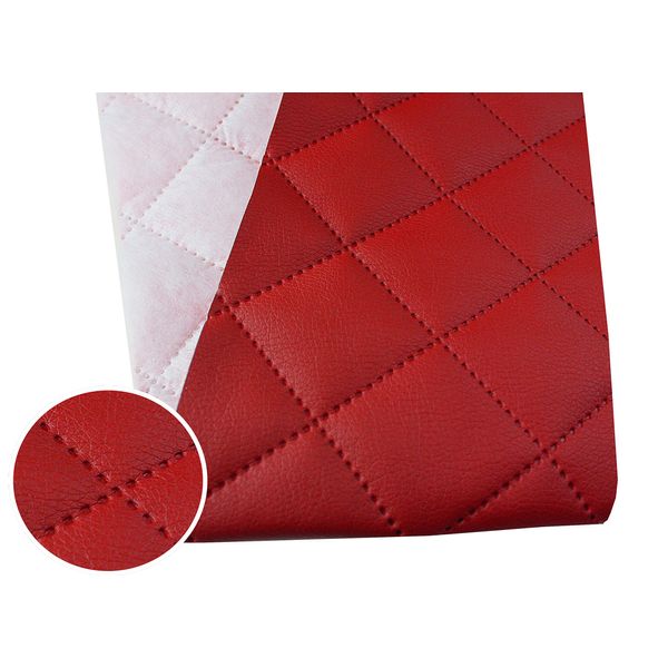 Kunstleder Gesteppt Möbel Textil Meterware Polster Stoff PU - Möbelstoff (Rot 960)