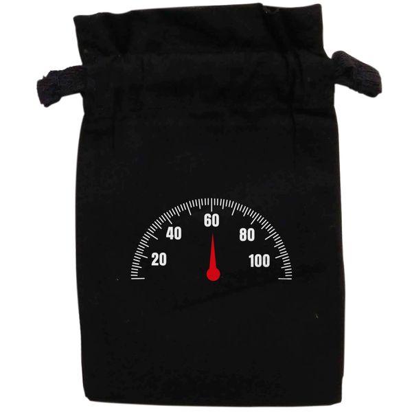 Flox Creative Black Organic Small Drawstring Pouch Speed Dial Sixty