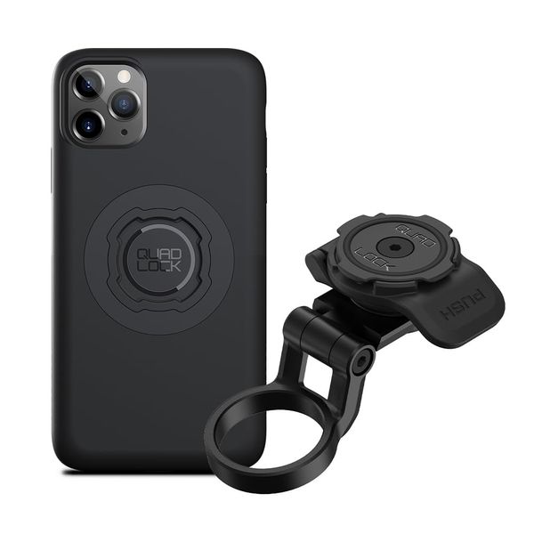 Quad Lock Stem Cap Mount (Adjustable) Bike Kit with iPhone 11 Pro Max MAG Phone Case