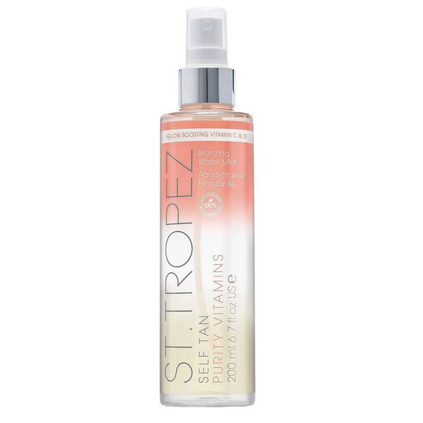 St Tropez Self Tan Purity Vitamins C D Bronzing Water Mist glow boosting 6.7 oz