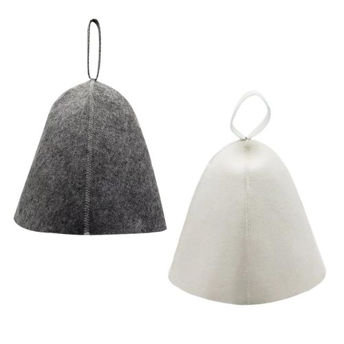 Sauna Hat, 2 Pack Felt Bath Hat, Russian Banya Cap, Steam Sauna Hats, Head Protection Absorbent Sauna Cap for Men Women, Sauna Shower Bath Hot Dry Steam Room Accessories