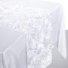 Anderson's White Satin Rosette Table Runner, 14 Inches x 9 Feet, Wedding Table Decorations