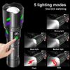 Strong 30W White Laser LED Flashlight Torch USB Rechargeable Lamp Zoomable Torch