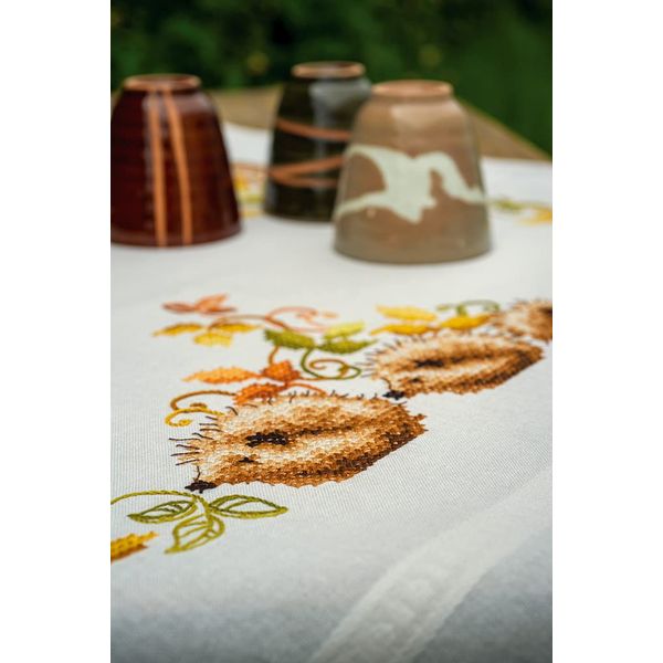 Vervaco Tablecloth Kit, Cotton, off- white, 80x80 cm