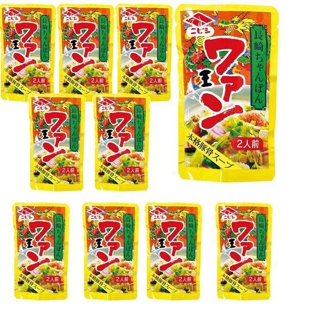 Nagasaki Champon Soup Wan, 2.8 oz (80 g), 2 Serves x 10 Bags, Nibishi Soy Sauce