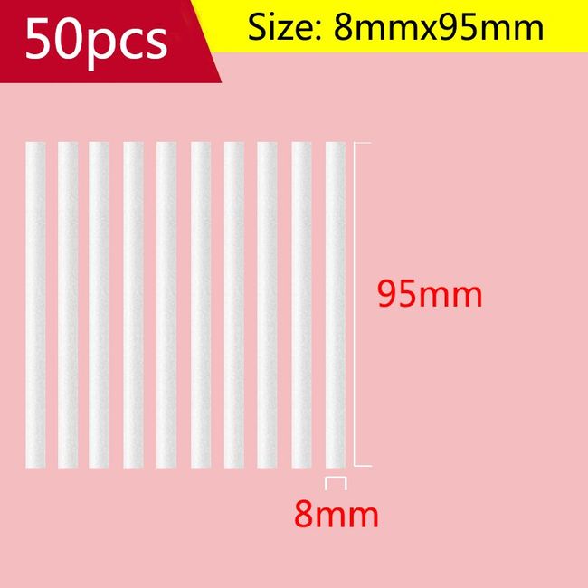 7mm x 115mm 50pcs Air Humidifier Aroma Diffuser Replacement Water Absorbent Swab Filter Universal Cuttable, One Option0