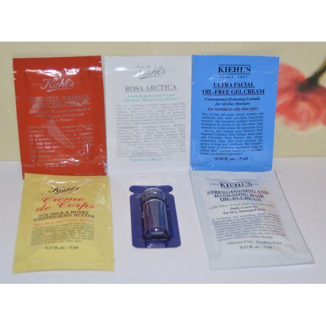 KIEHL'S LOT Of 6 Different Beauty Samples ~ Great Way To Try The Products