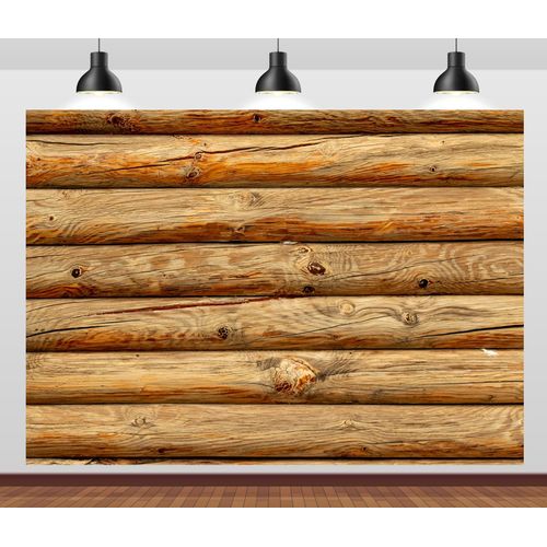 BELECO 12x8ft Fabric Brown Wooden Log Backdrop Rustic House Cabin Log Wall Round Timber Texture Wood Background for Party Decorations Photoshoot Studio Props