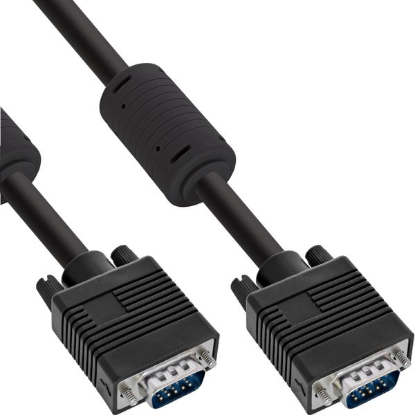 InLine 17715B S-VGA Kabel, 15pol HD Stecker / Stecker, schwarz, 1,5m