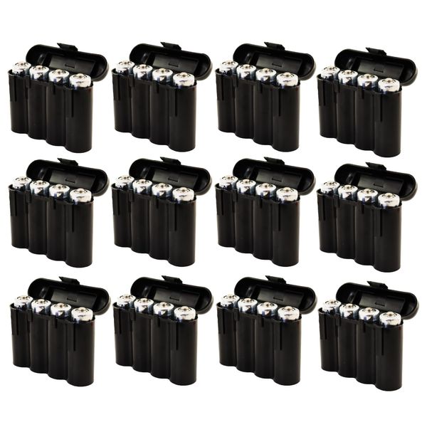 EBC Battery 12 Black Plastic AA AAA Battery Holder Box Storage Cases