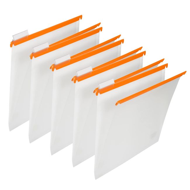 PLUS Hanging Folder, PP Hanger Folder, 5 Pieces, Orange x 5, 34-004 PHF-A4 OR