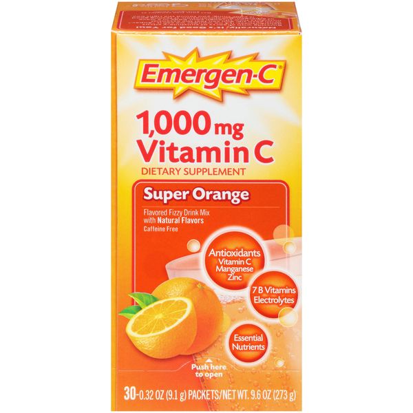 Emergen-C Health and Energy Booster - Super Orange, 30 Ct. Pack of 3