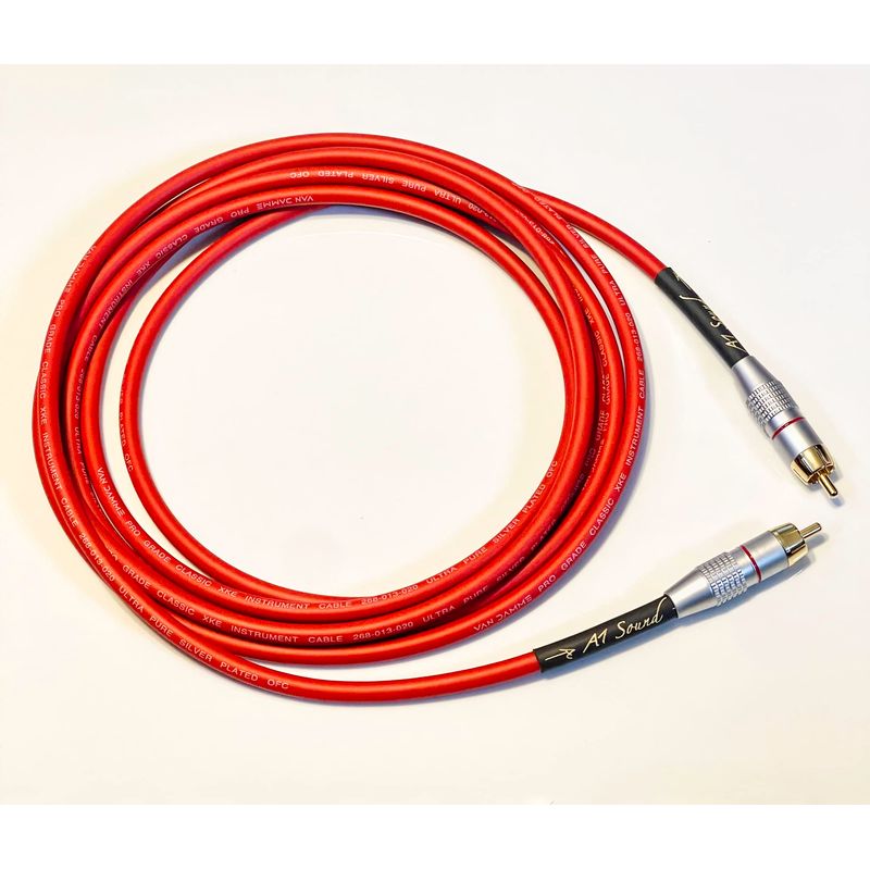 A1 Sound Van Damme White Ultra X Subwoofer Cable 2 Metre Single Length