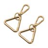 TANJUN 2pcs Double Opening Swivel Snap Hook Lobster Clasp Spring Clip Triangular buckle with Ring for bags Backpack strap (S, Gold)