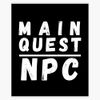 Main Quest NPC (White) Bumper Sticker Window Water Bottle Decal 5"