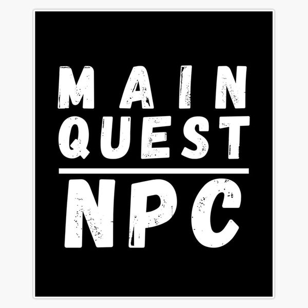 Main Quest NPC (White) Bumper Sticker Window Water Bottle Decal 5"