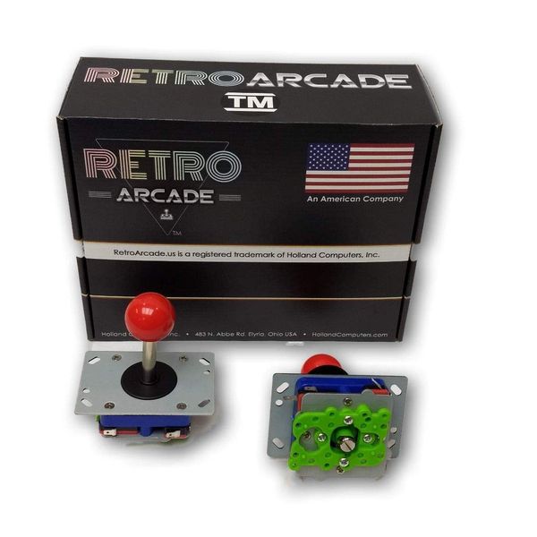 RetroArcade.us Arcade Joystick Red Ball Design Switchable from 2-way to 4-way to 8-way operation, Heavy Duty Design