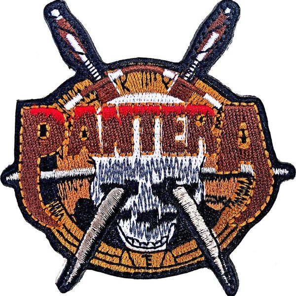 Pantera Standard Woven Patch: Skull Knives (7 cm x 7 cm)