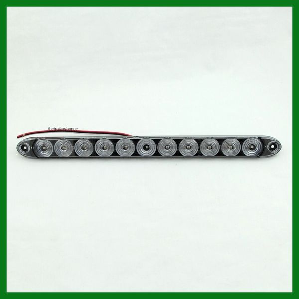 Tecniq 15-1/2" Long Surface Mount Stop Turn Tail Light 11 LEDs Red Clear Lens