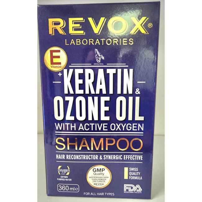 KERATIN & OZONE OIL + VITAMIN E COMPLEX SPECIAL HAIR CARE SHAMPOO by Revox 360ml