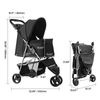 Pet Stroller Foldable 3 Wheels Dog Stroller with Brake up to 35lbs