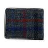 Mens Harris Tweed Trifold Wallet (Slate Grey Check)
