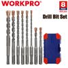 8PC SDS-plus Drill Bit Set 1/4"-1/2" Carbide Tip SDS Rotary Hammer Drill Bit Set