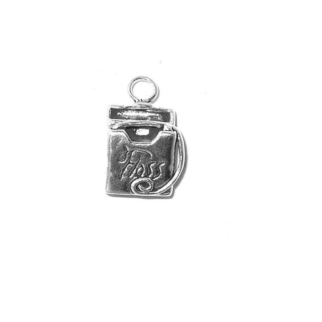 Sterling Silver Solid, Heavy, 3D Dental Floss Charm Item #3499