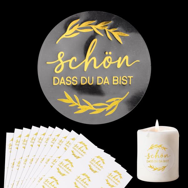 120 Stück „Schön, dass Du da bist“ Transparent Aufkleber 3,5cm Label Party Sticker Geschenkaufkleber Geschenk Deko für Karte Briefumschlag Geschenktüten Geschenkbeutel Candy Cookie Box