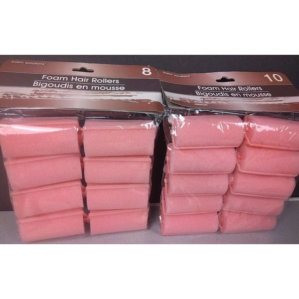 Set Of 2 Basic Solutions 10 And 10 Pack Foam Hair Rollers - New.          (51.1)