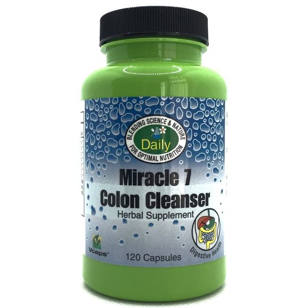 Miracle 7 Colon Cleanser™ (Wheat Grass, Acidophilus mix, Apple Fiber, Herbal blend 22 mg: Gentian, Goldenseal Root, Buckthorn, Rhubarb, Cascara Sagrada, Whole Leaf Aloe Vera & Cinnamon)